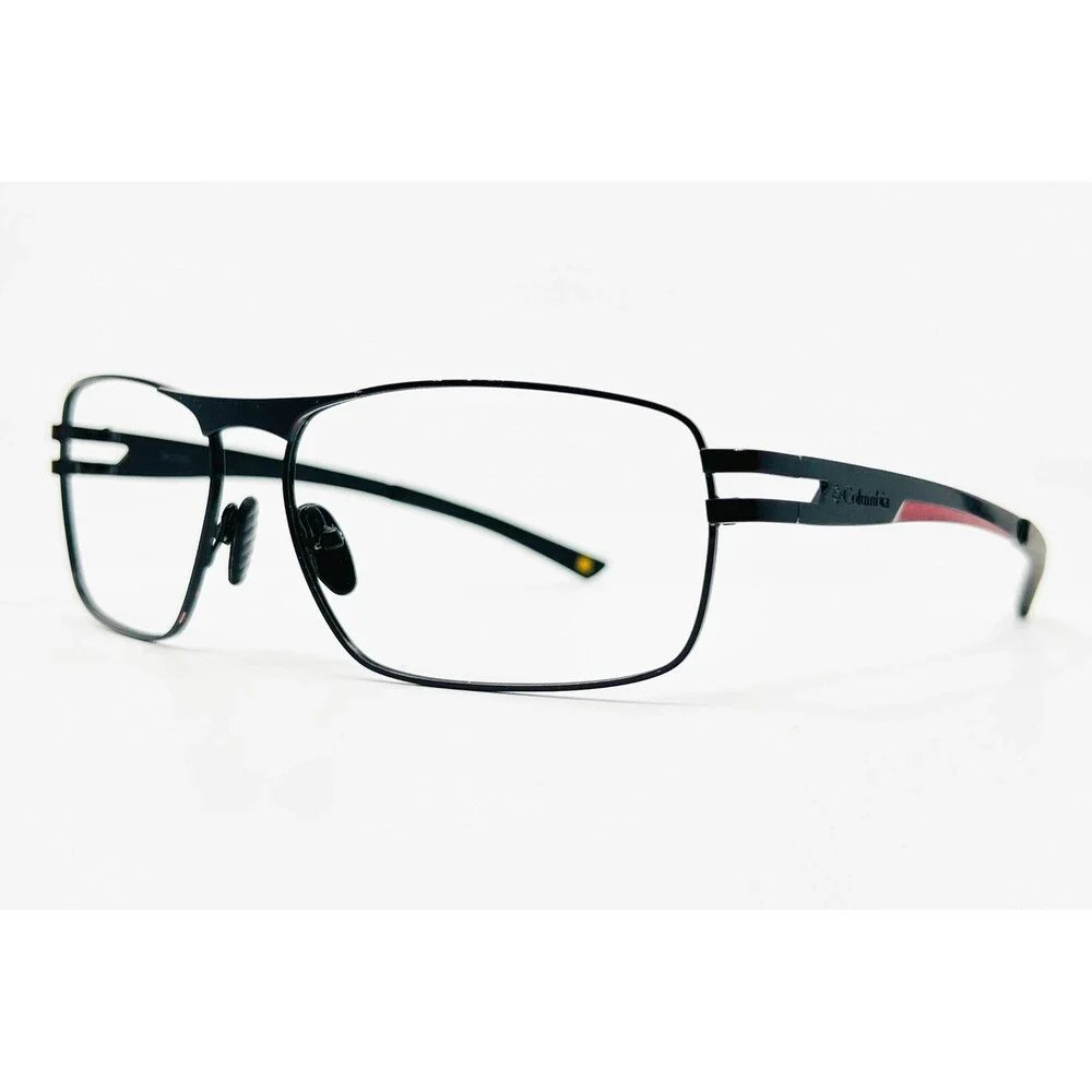 Columbia Eyeglasses Mens Black Rectangle Metal Frames 55-17-145 45197